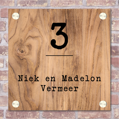 huisnaambord hout