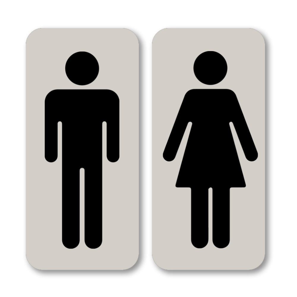 Label2X deurbordje dames en heren toiletten