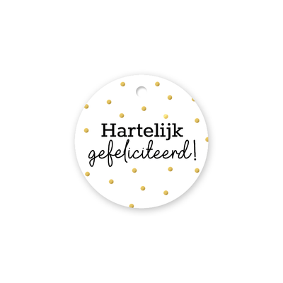 Label2X Kaarten Cadeaulabel gefeliciteerd stipjes Cadeaulabel gefeliciteerd stipjes woonaccessoires homedecoratie