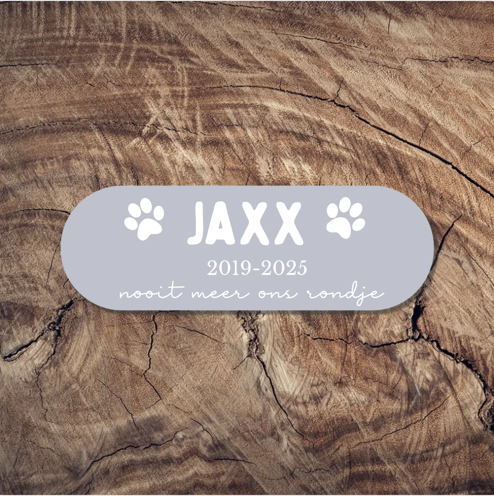 Label2X deurbordje bedrijf Gedenkplaatje klein ovaal hond Gedenkplaatje klein ovaal hond woonaccessoires homedecoratie