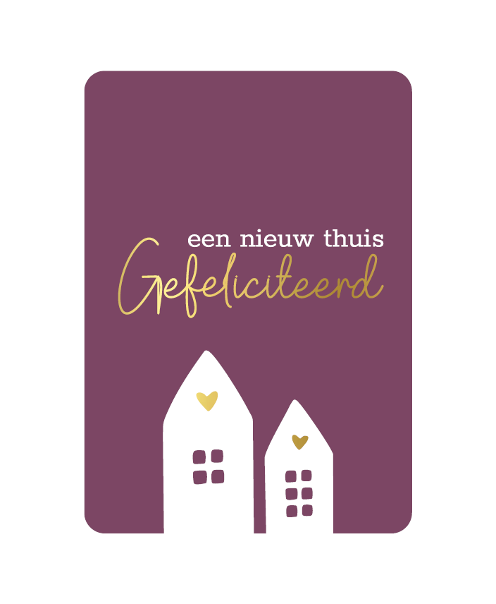 Label2X Kaarten Kaart een nieuw thuis met goudfolie woonaccessoires homedecoratie