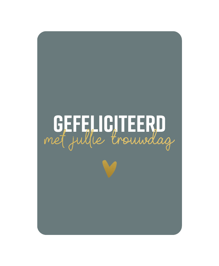 Label2X Kaarten Kaart gefeliciteerd met jullie trouwdag met goudfolie woonaccessoires homedecoratie