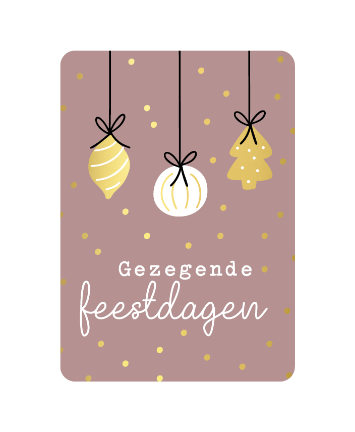 Label2X Kaarten Kaart gezegende feestdagen met goudfolie woonaccessoires homedecoratie