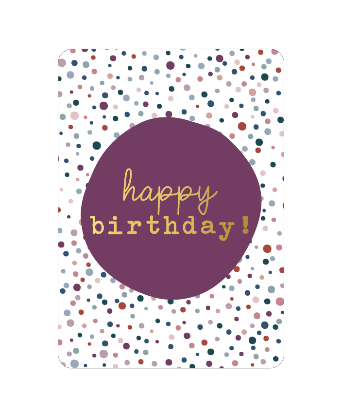 Label2X Kaarten Kaart happy birthday met goudfolie Kaart happy birthday met goudfolie woonaccessoires homedecoratie