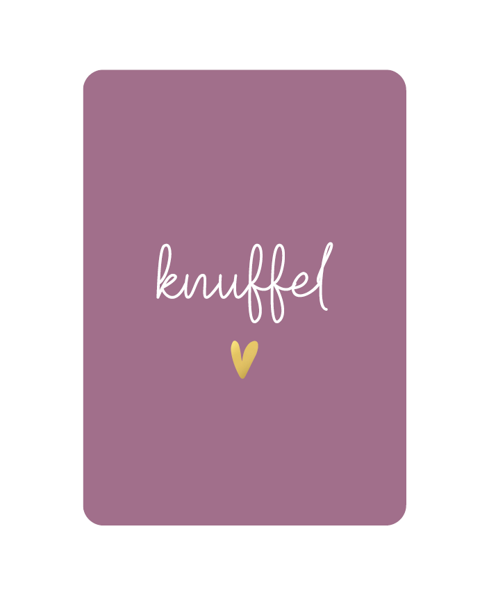 Label2X Kaarten Kaart knuffel met goudfolie Kaart knuffel met goudfolie woonaccessoires homedecoratie