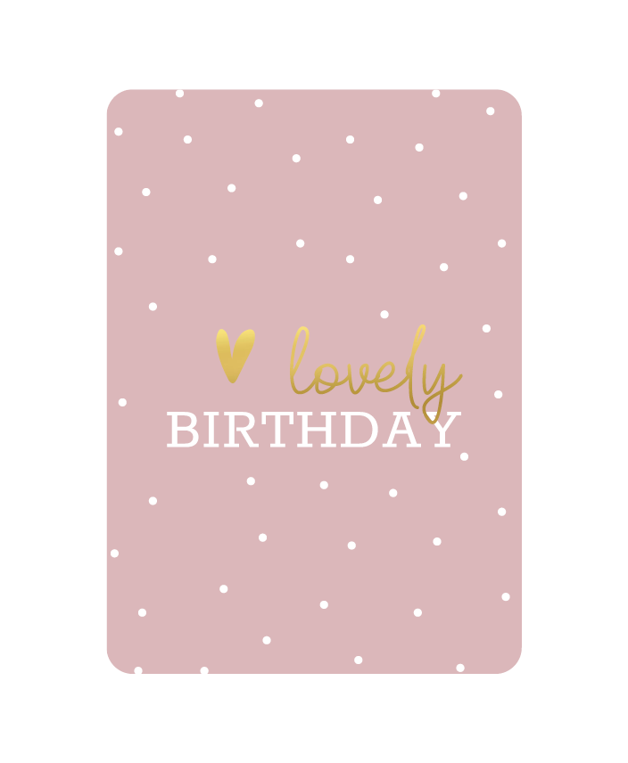 Label2X Kaarten Kaart lovely birthday met goudfolie woonaccessoires homedecoratie