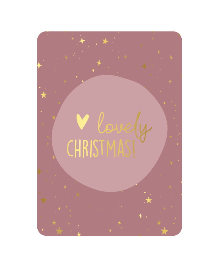 Label2X Kaarten Kaart lovely christmas met goudfolie woonaccessoires homedecoratie