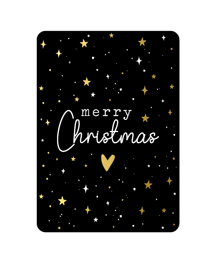 Label2X Kaarten Kaart merry christmas met goudfolie woonaccessoires homedecoratie