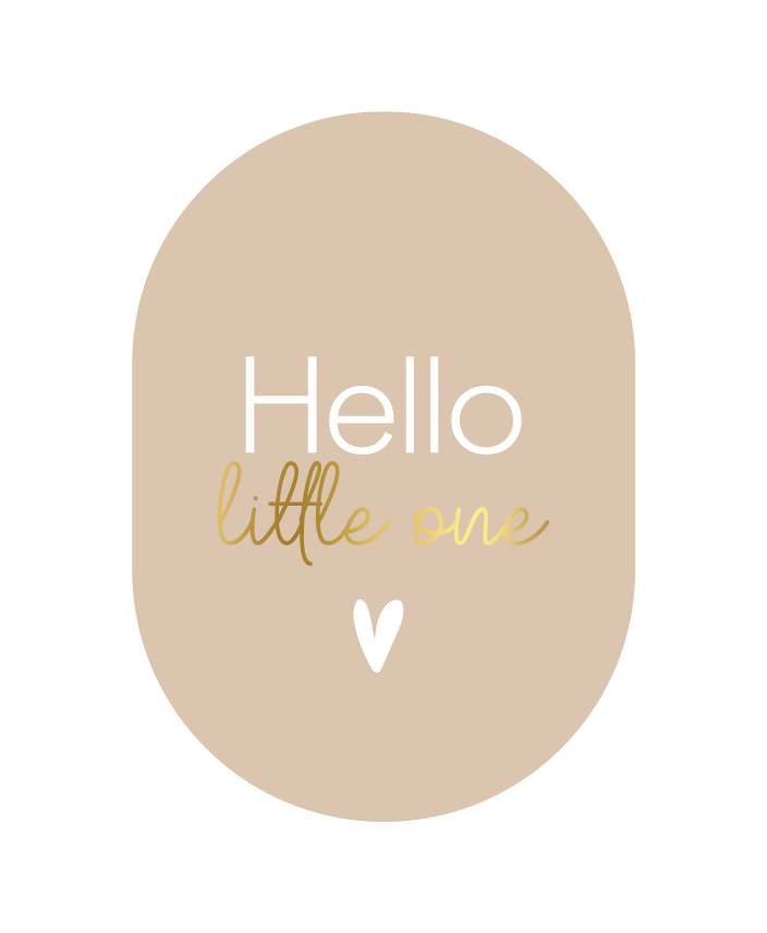 Label2X Kaarten Kaart ovaal hello little one Kaart ovaal hello little one woonaccessoires homedecoratie