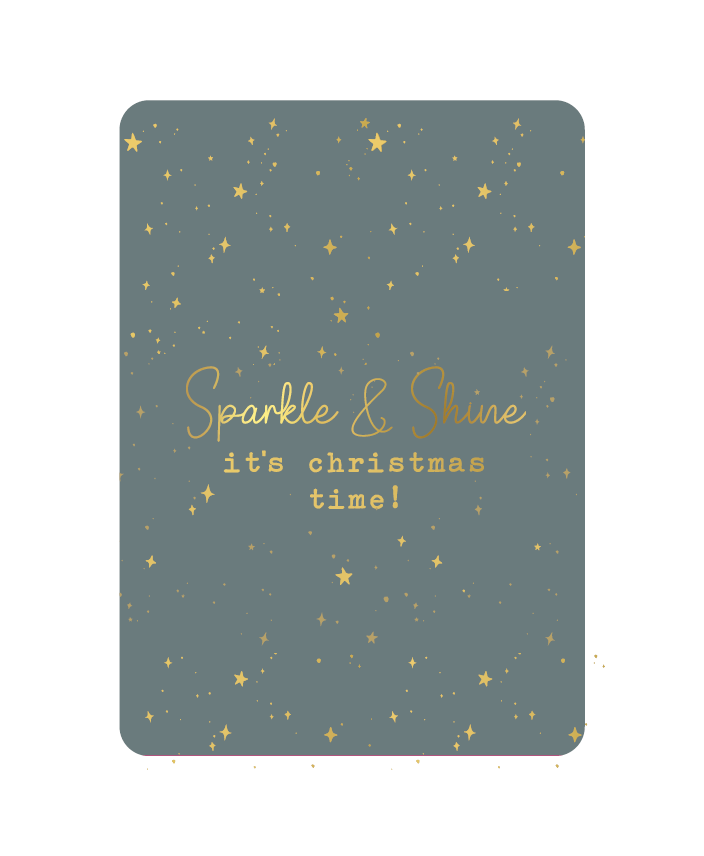 Label2X Kaarten Kaart sparkle & shine met goudfolie Kaart sparkle & shine met goudfolie woonaccessoires homedecoratie