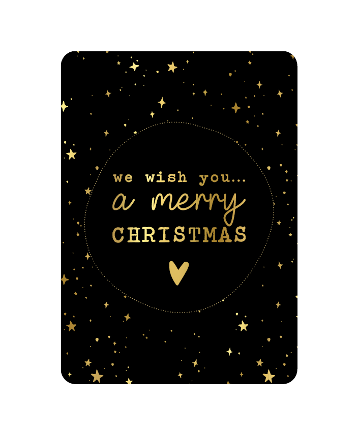 Label2X Kaarten Kaart We wish you a merry christmas met goudfolie woonaccessoires homedecoratie