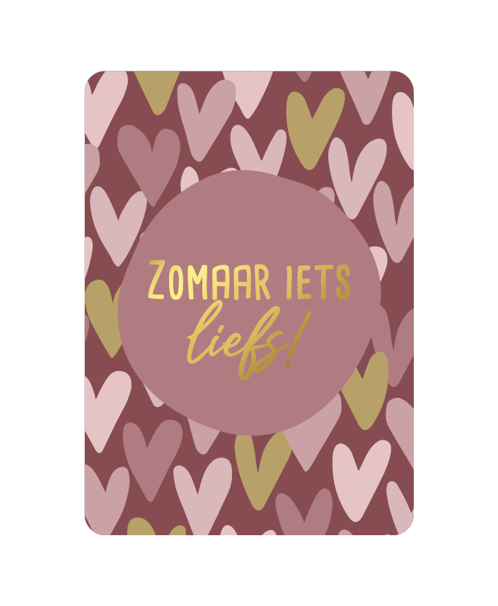 Label2X Kaarten Kaart zomaar iets liefs met goudfolie Kaart zomaar iets liefs met goudfolie woonaccessoires homedecoratie