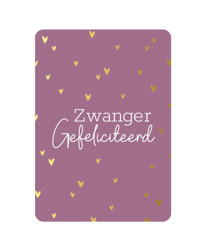 Label2X Kaarten Kaart zwanger gefeliciteerd met goudfolie Kaart zwanger gefeliciteerd met goudfolie woonaccessoires homedecoratie