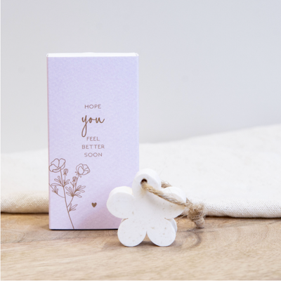 Label2X Mini giftbox met zeepbloemetje hope you feel better soon woonaccessoires homedecoratie