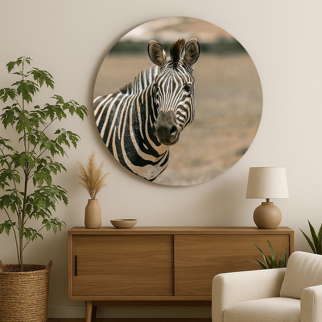 Label2X Muurcirkel Muurcirkel zebra Muurcirkel zebra woonaccessoires homedecoratie