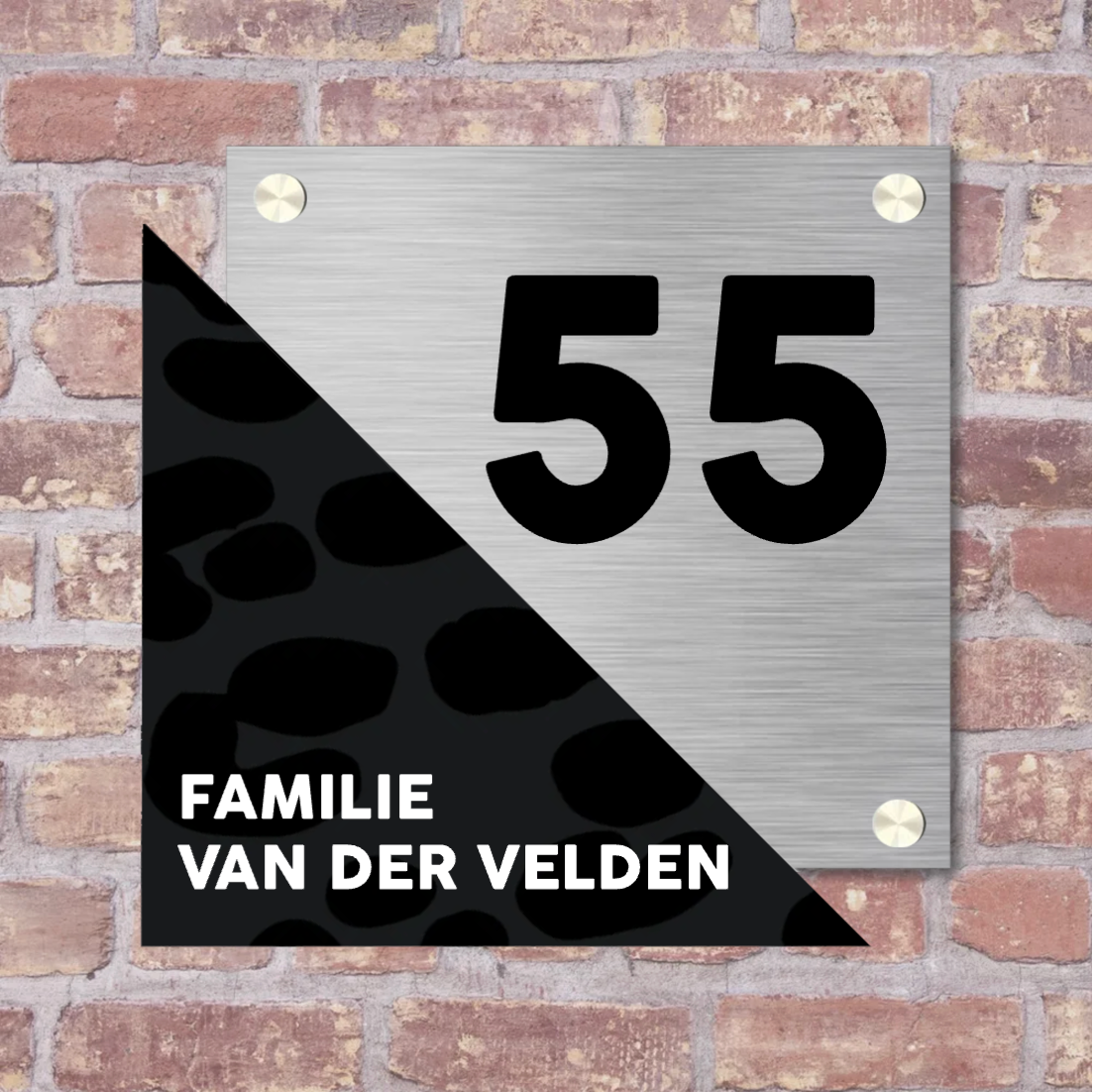 Label2X Naambordje rechthoek Naambordje voordeur met driehoek woonaccessoires homedecoratie