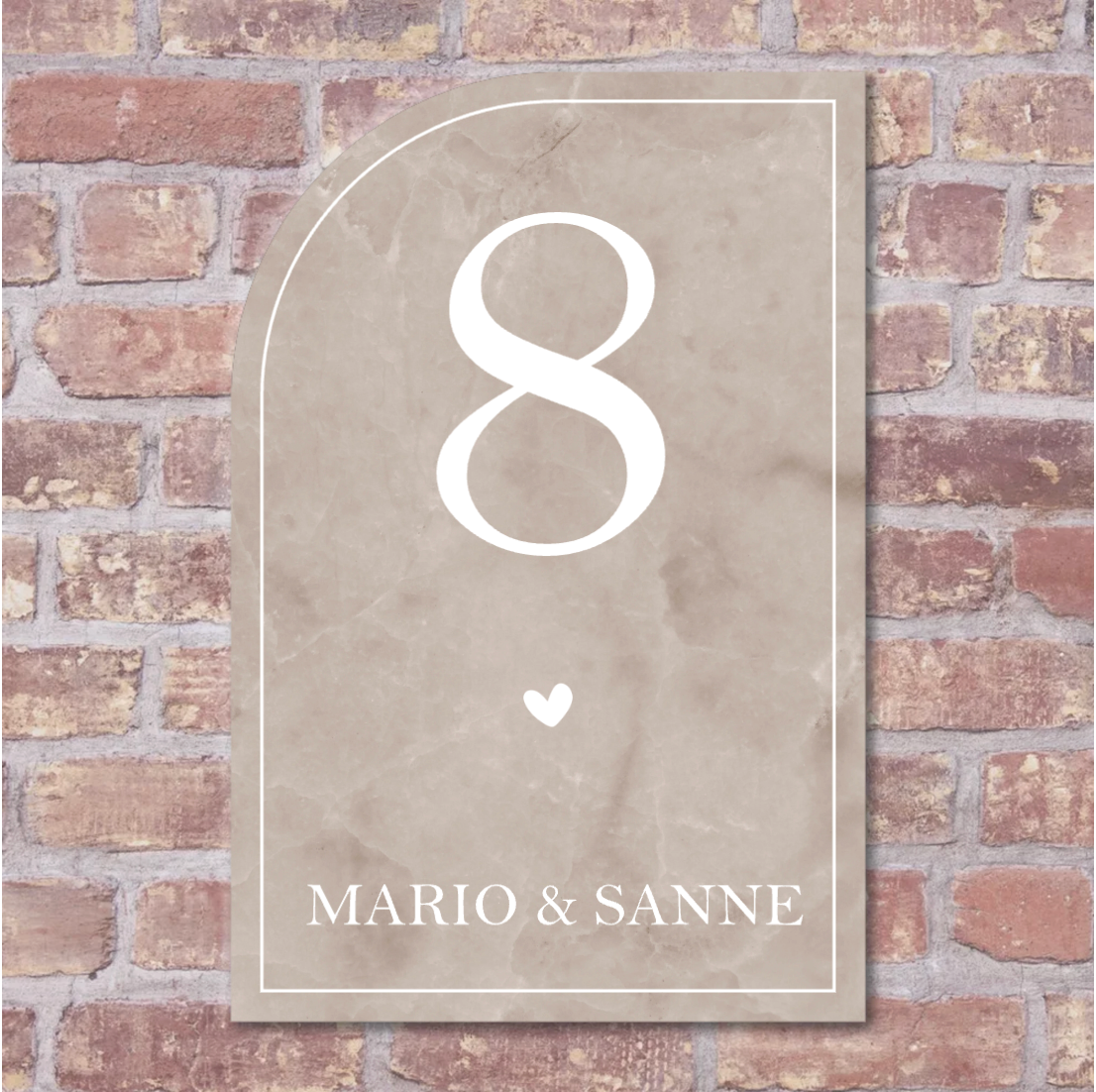 Label2X Naambordje scandi Naambordje voordeur retro steen beige woonaccessoires homedecoratie