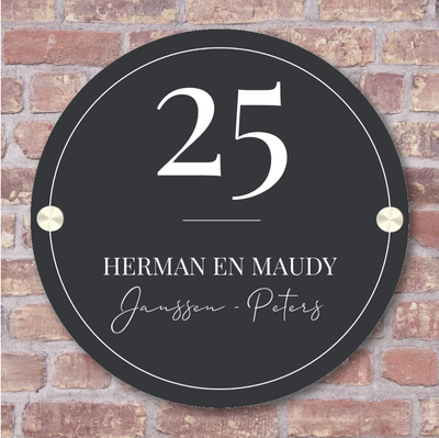 Label2X Naambordje rond Naambordje voordeur rond stijvol woonaccessoires homedecoratie