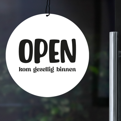 Label2X Alles voor je shop Open en gesloten bordje wit Open en gesloten bordje wit woonaccessoires homedecoratie