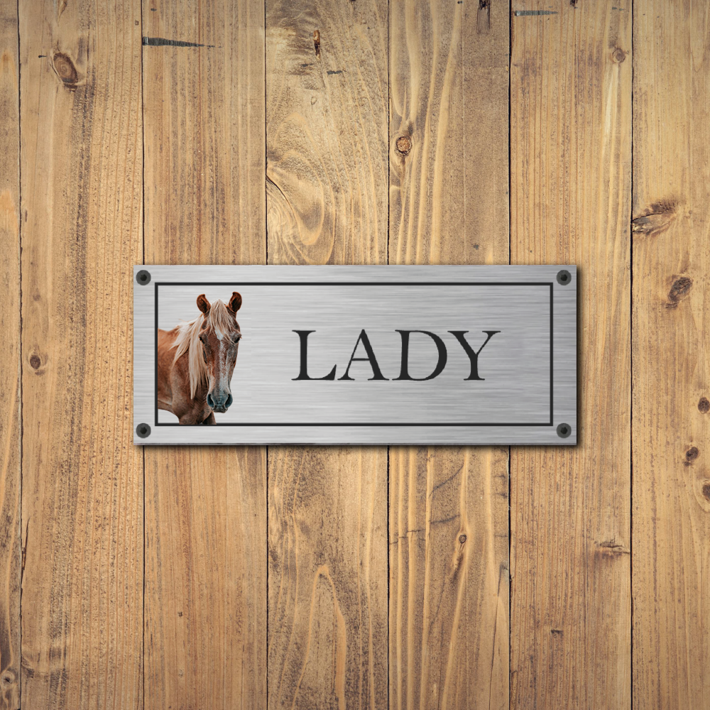 Label2X Paardenstalbordje met eigen foto woonaccessoires homedecoratie