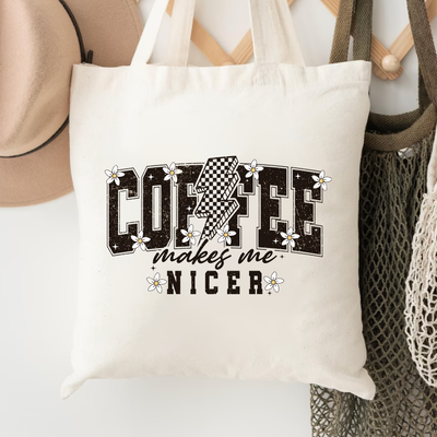 Label2X Minigift Tas coffee makes me nicer 6090339638672 woonaccessoires homedecoratie