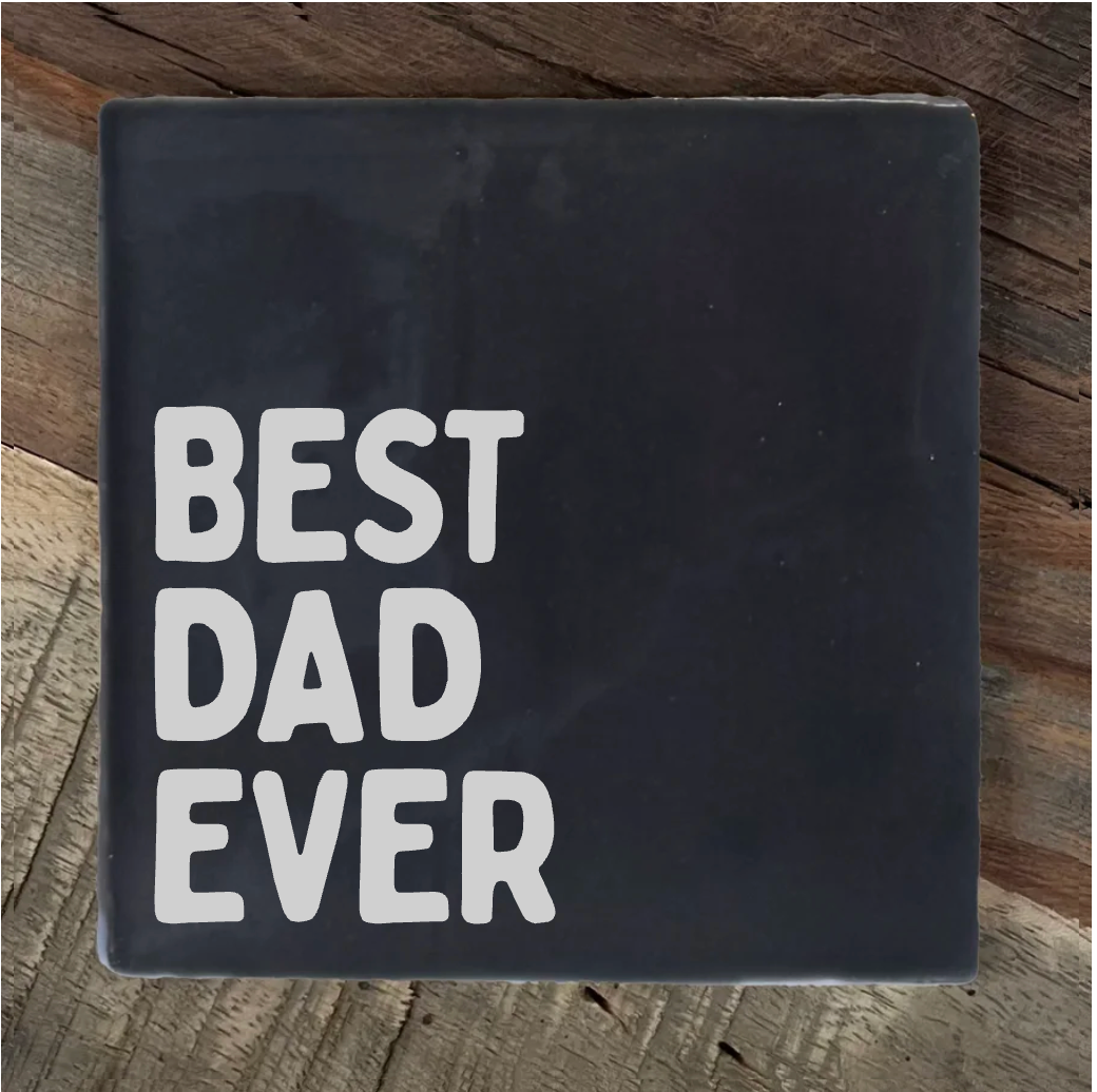 Label2X Tegeltje best dad ever Tegeltje best dad ever woonaccessoires homedecoratie