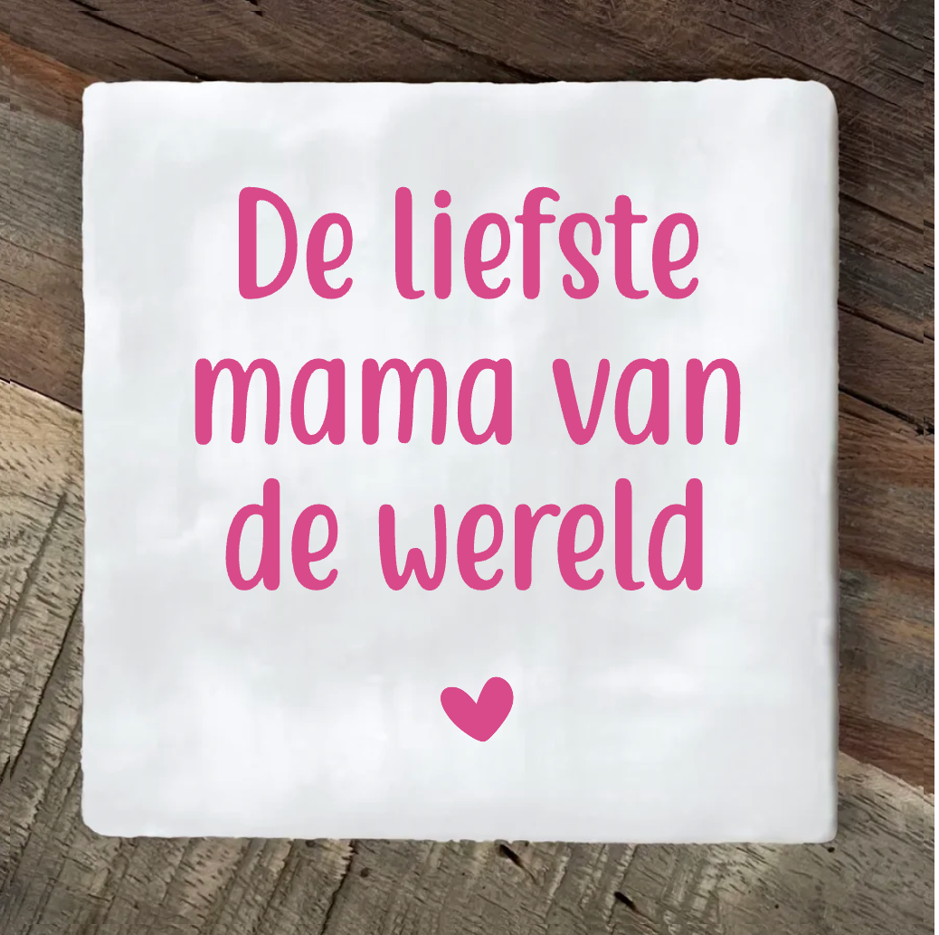 Label2X Tegeltje de liefste mama van de wereld Tegeltje de liefste mama van de wereld woonaccessoires homedecoratie