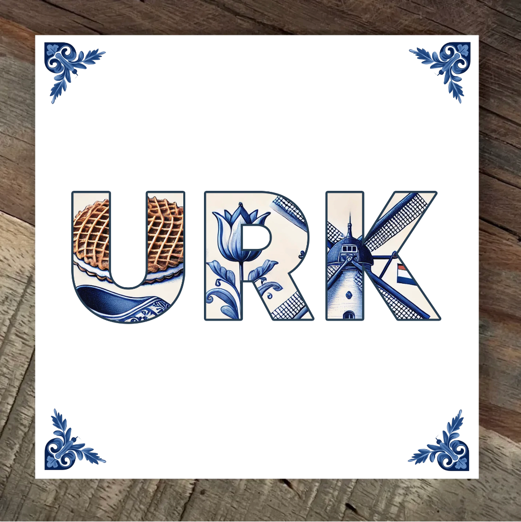 Label2X Tegeltje delfts blauw Urk Tegeltje delfts blauw Urk woonaccessoires homedecoratie