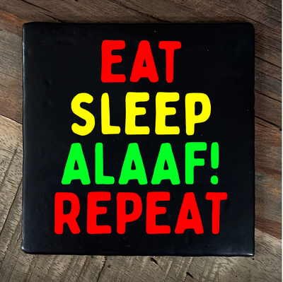 Label2X Tegeltje eat sleep alaaf repeat Tegeltje eat sleep alaaf repeat woonaccessoires homedecoratie