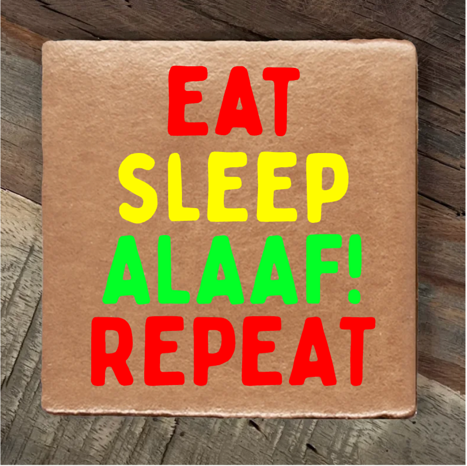 Label2X Tegeltje eat sleep alaaf repeat Tegeltje eat sleep alaaf repeat woonaccessoires homedecoratie