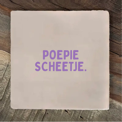 Label2X Tegeltje poepie scheetje. Tegeltje poepie scheetje. woonaccessoires homedecoratie