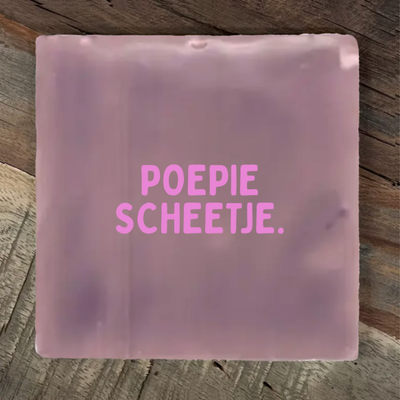 Label2X Tegeltje poepie scheetje. Tegeltje poepie scheetje. woonaccessoires homedecoratie