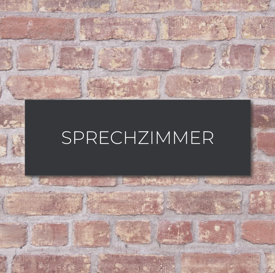 Label2X deurbordje bedrijf Türschild mit Text Sprechzimmer woonaccessoires homedecoratie