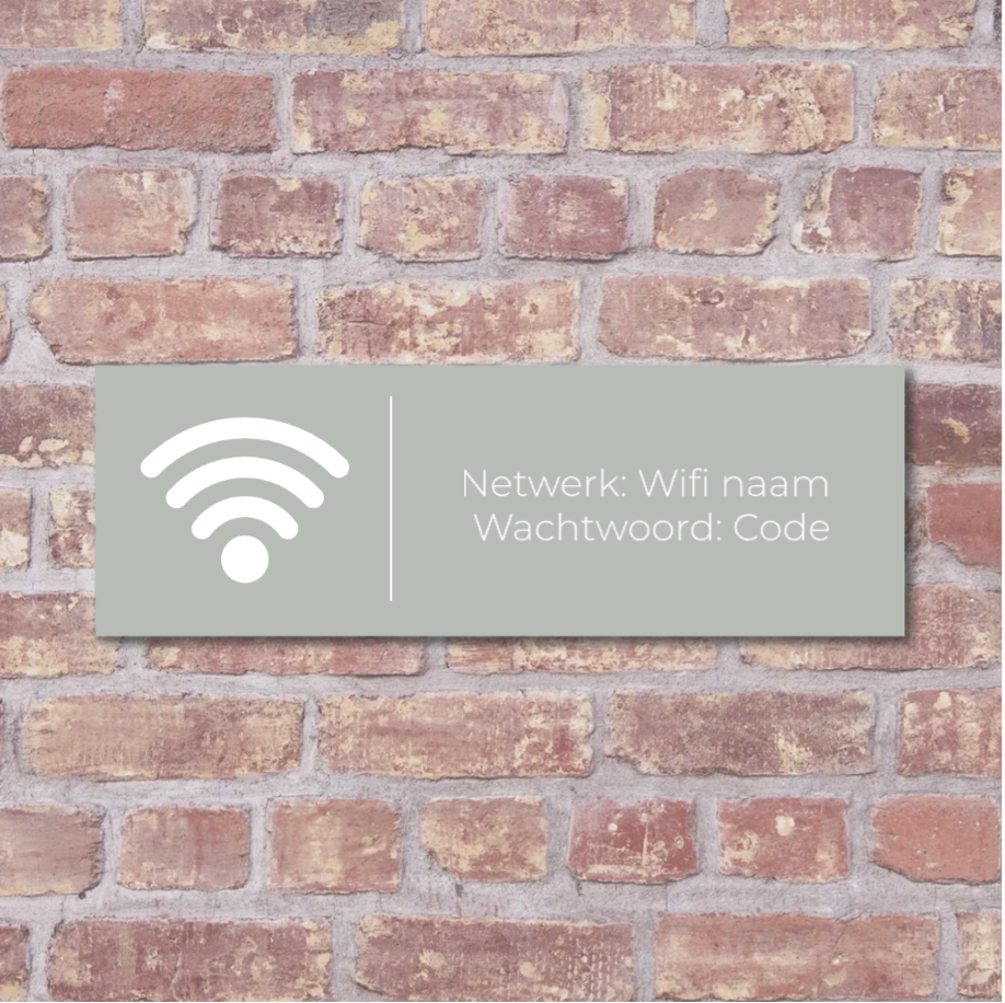 Label2X deurbordje bedrijf Wifibordje eigen bedrijf woonaccessoires homedecoratie