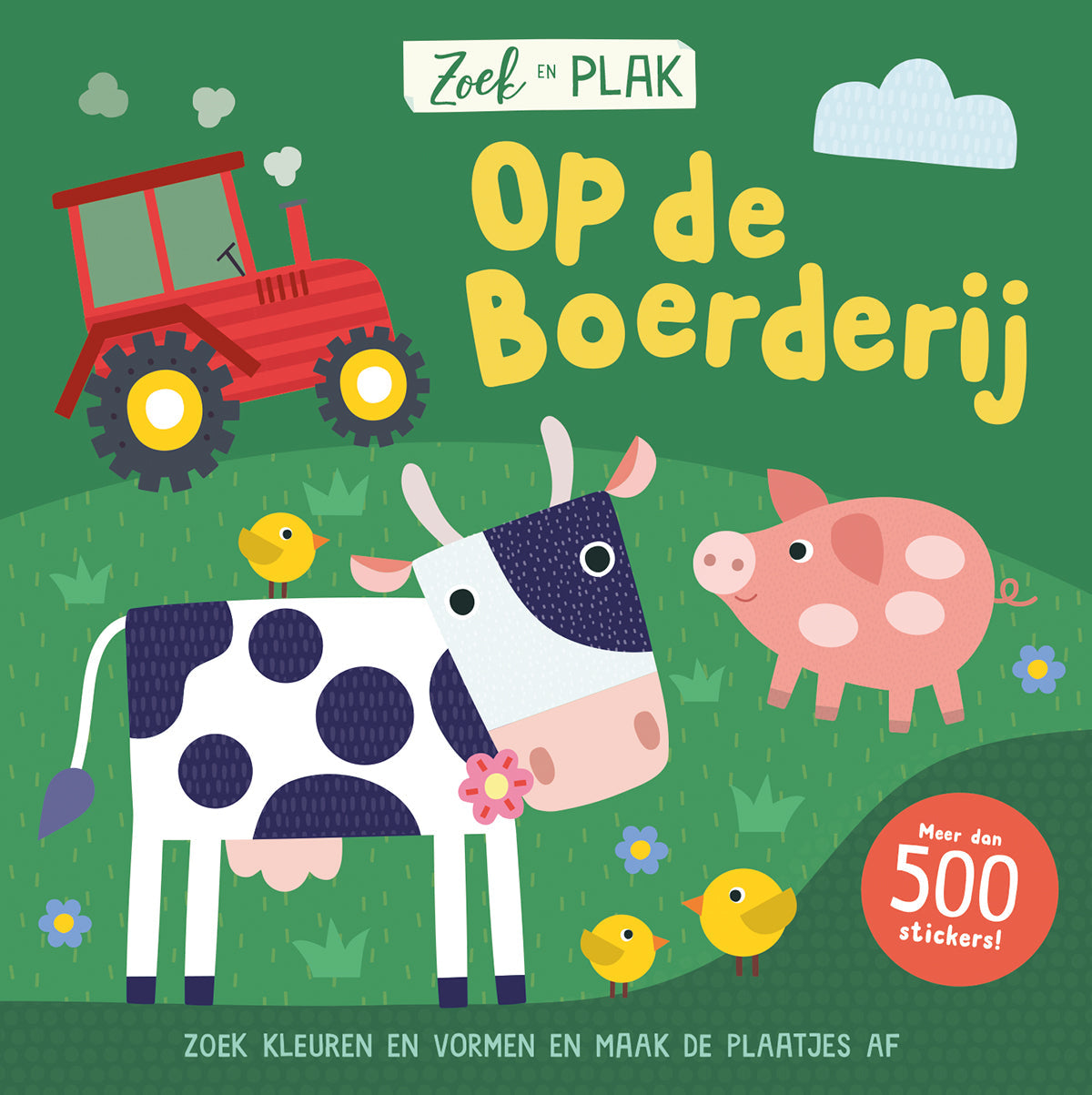 Lantaarn Publishers Kinderboeken Zoek en plak ­ Op de boerderij 9789463548717 woonaccessoires homedecoratie