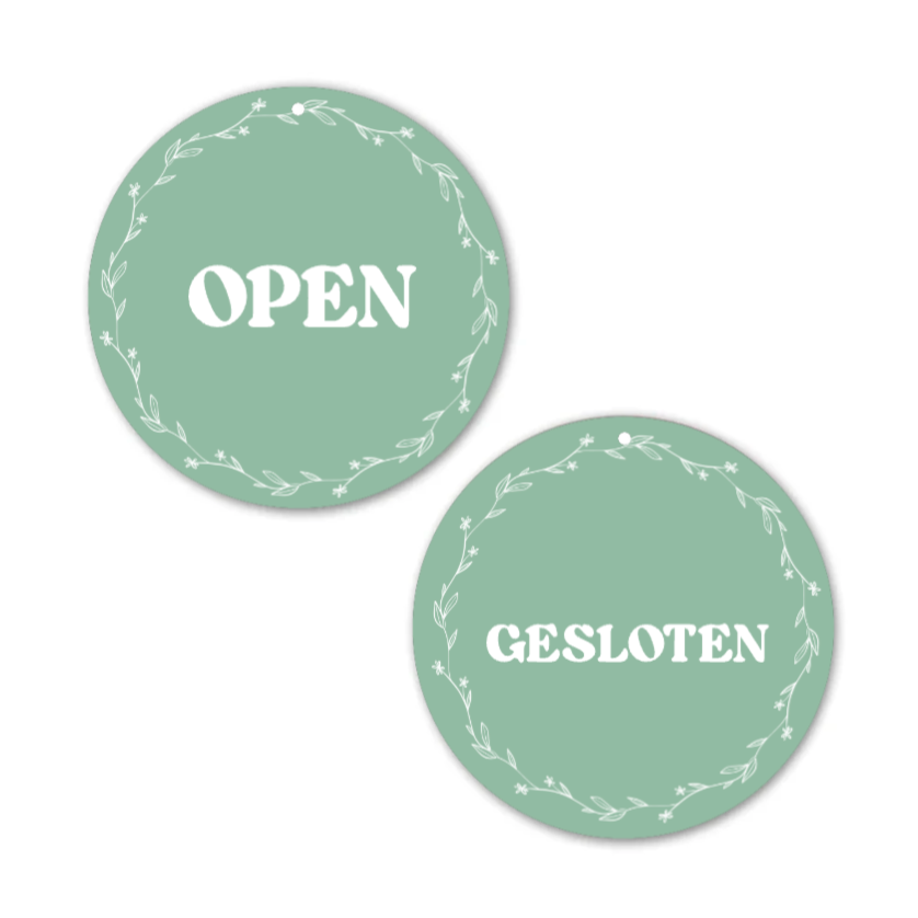 open gesloten bord