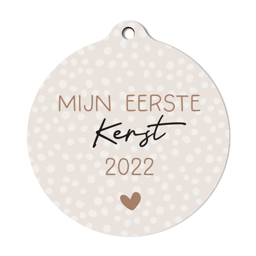 Label2X Kerstmis beige Kersthanger mijn eerste kerst 