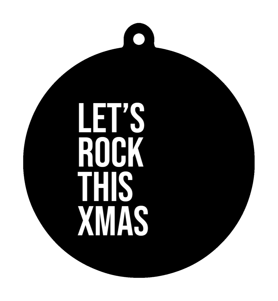 Label2X Kerstdecoratie Kersthanger let's rock this x-mas zwart