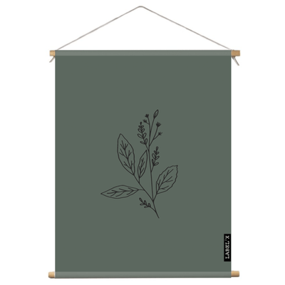 Label2X Textielposter Textielposter binnen wildflower green